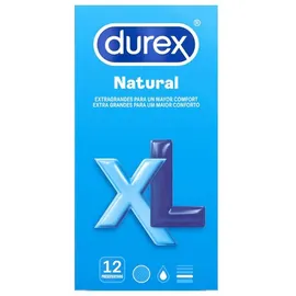DUREX PRESERVATIVOS NATURAL XL 12 UNIDADES